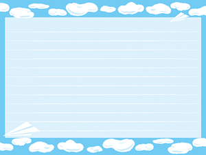 Clouds Paper Airplane Letter Paper