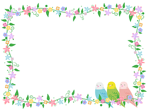 Parakeet Flower Frame
