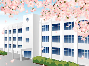 School Cherry Blossoms