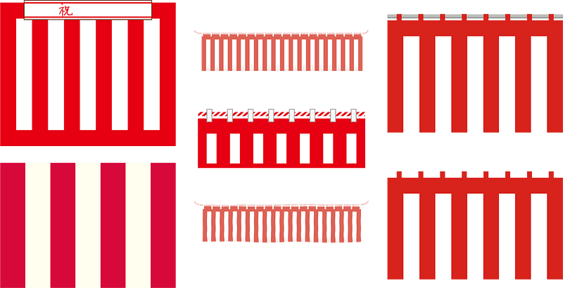 Red White Curtain
