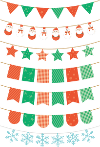 Christmas Flag Garland