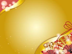 Hand Fan Gold Background