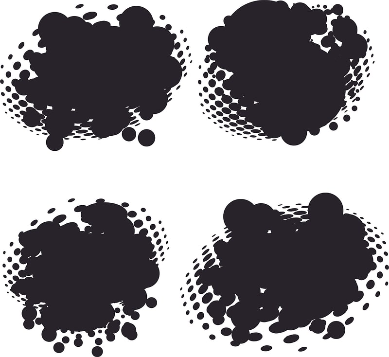 Black ink grunge halftone