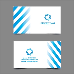 Blue stripes business card