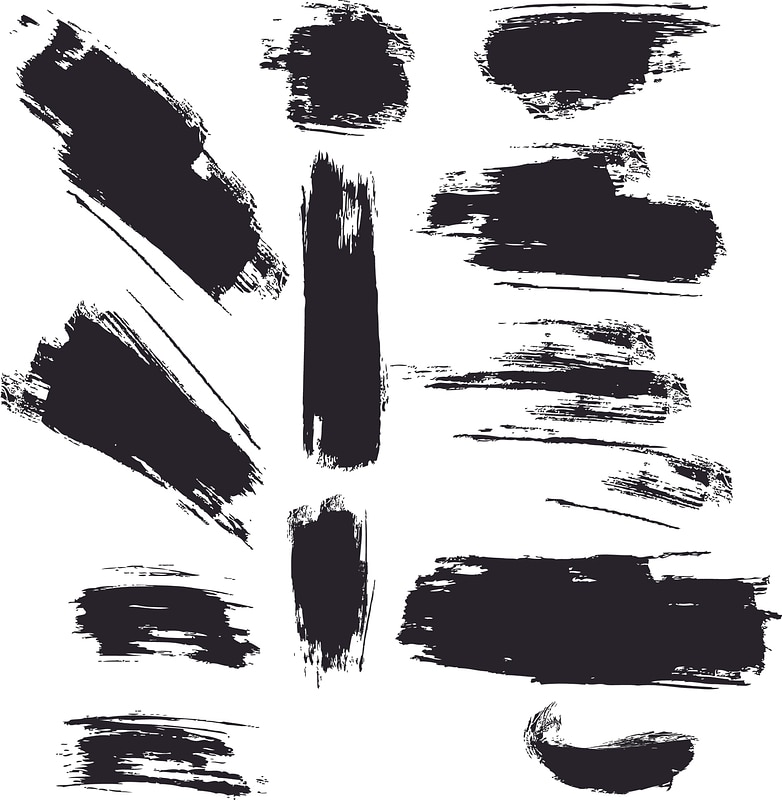 Brush strokes set