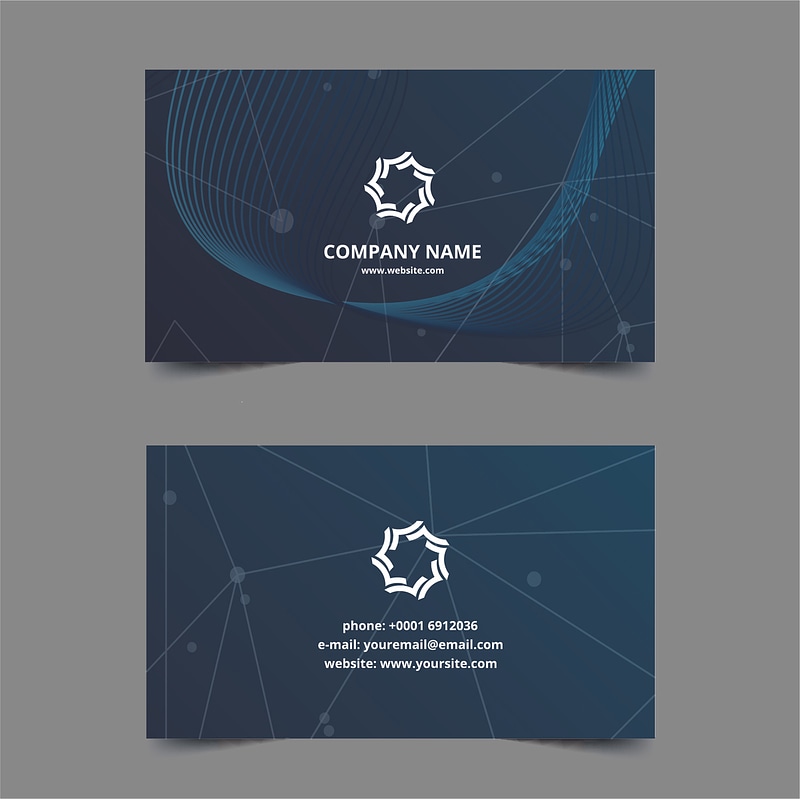 Business card blue theme