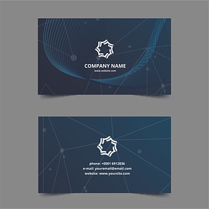 Business card blue theme