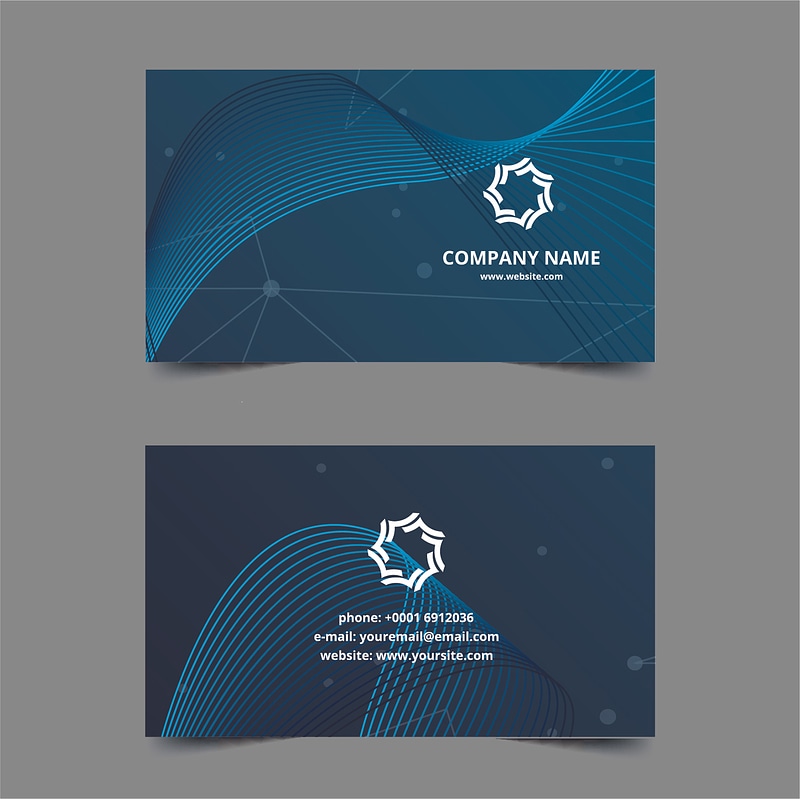 Business card blue theme
