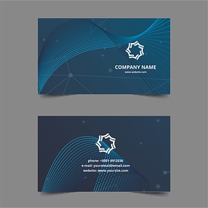 Business card blue theme