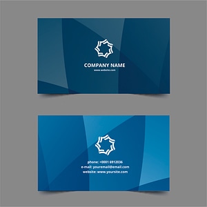 Business card template blue