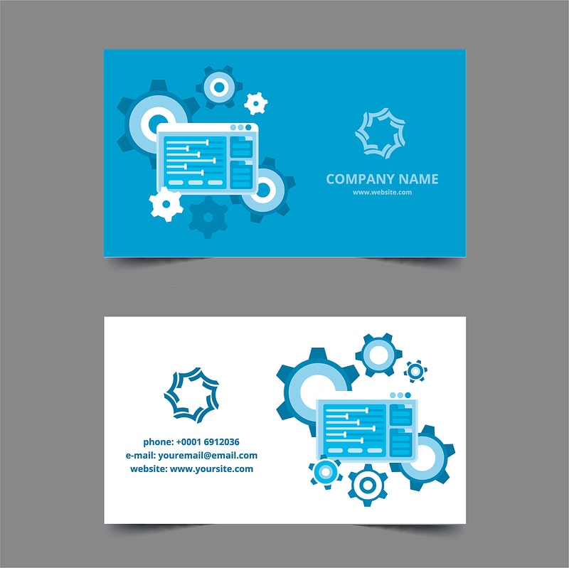 Business cards gear tech