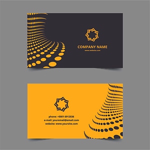 Business cards template black yellow dots