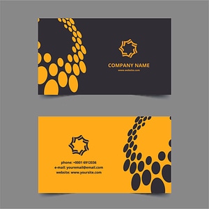 Business cards template black yellow