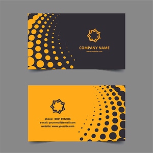 Business cards template black yellow