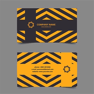Business cards template black yellow