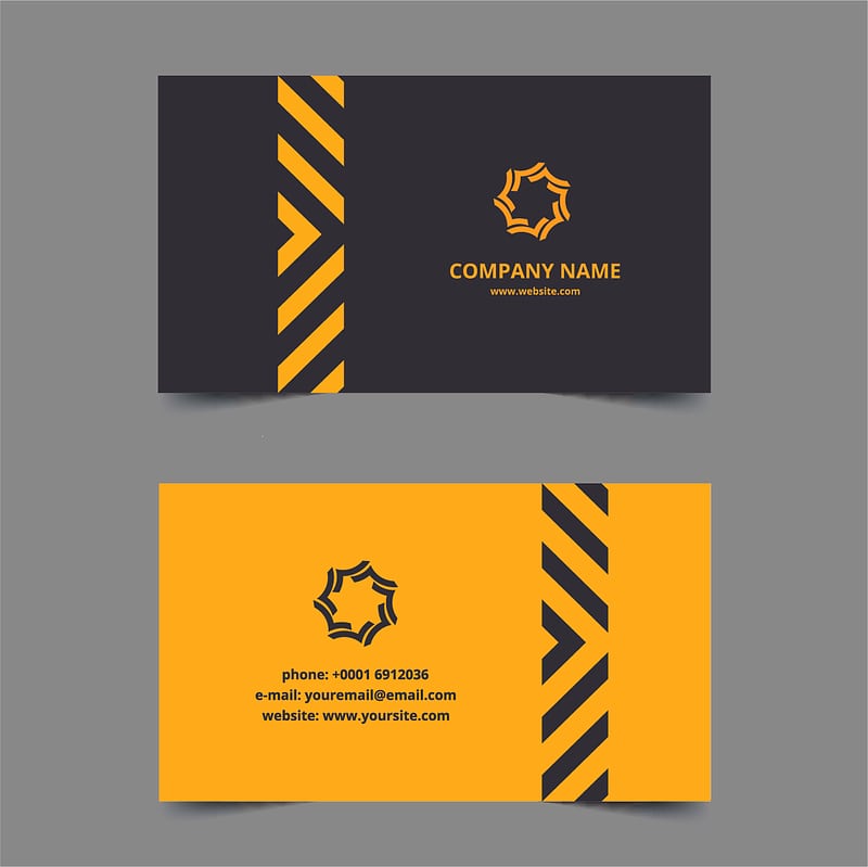 Business cards template black yellow
