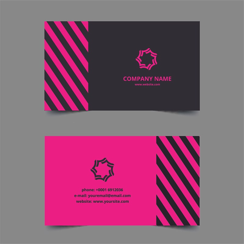 Business cards template pink black