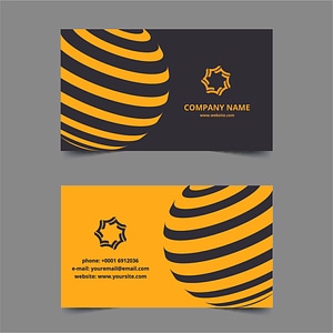 Business cards template sphere