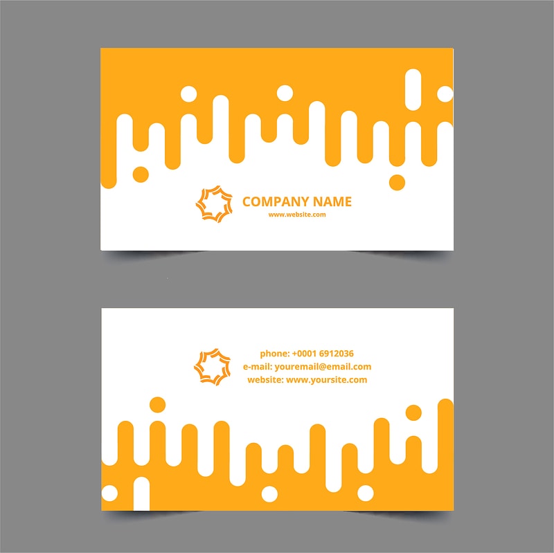 Business cards template yellow