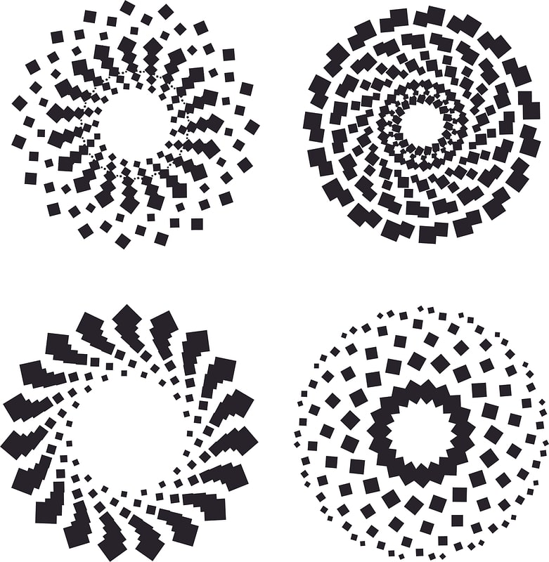 Dotted retro patterns