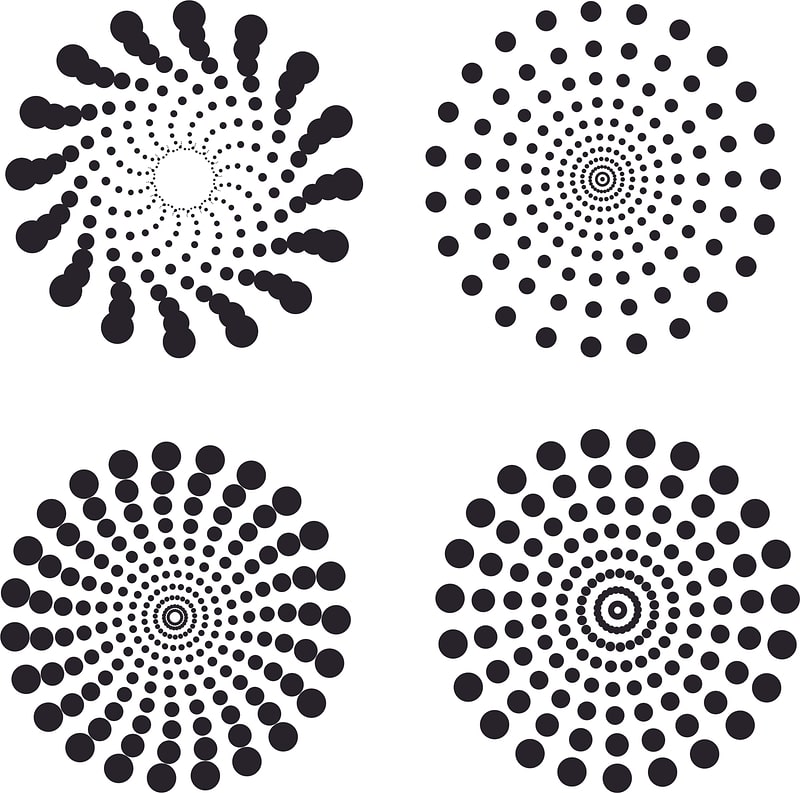 Dotted retro patterns