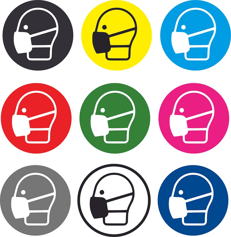 Face mask signs color