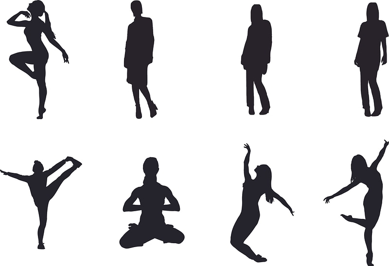Female silhouettes set
