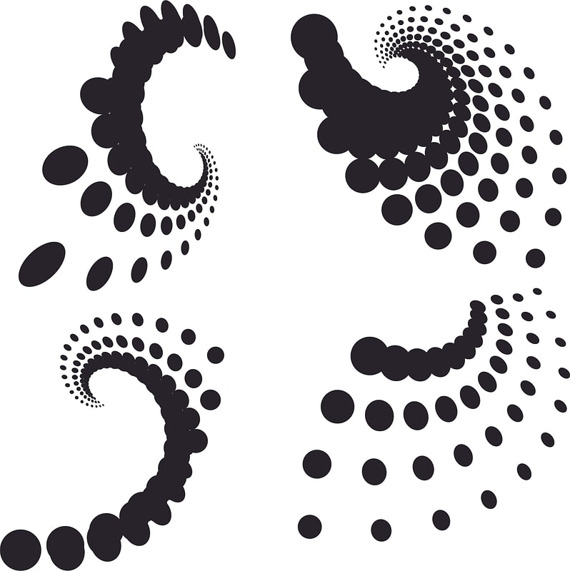Halftone dotted designs