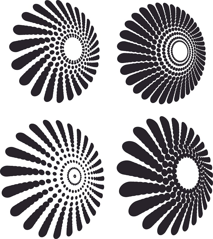 Halftone dotted elements