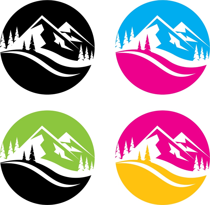 Mountain ski resort logo