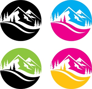 Mountain ski resort logo