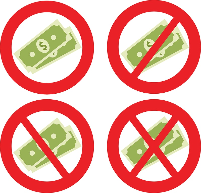 No cash signs