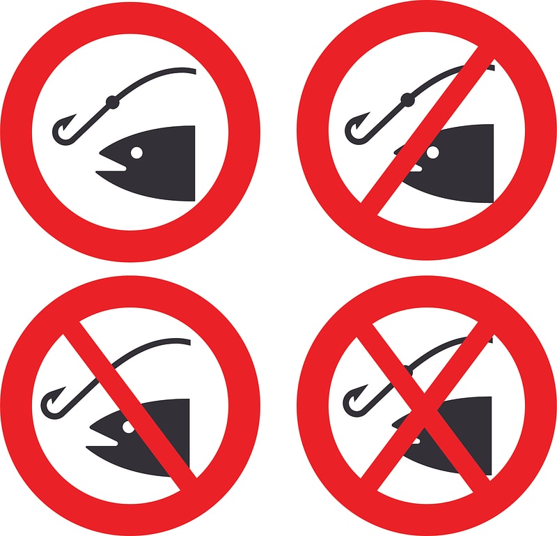 No fishing signs
