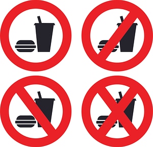 No food drink sign