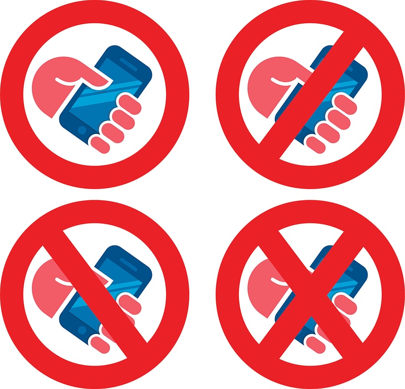 No mobile phones sign ext