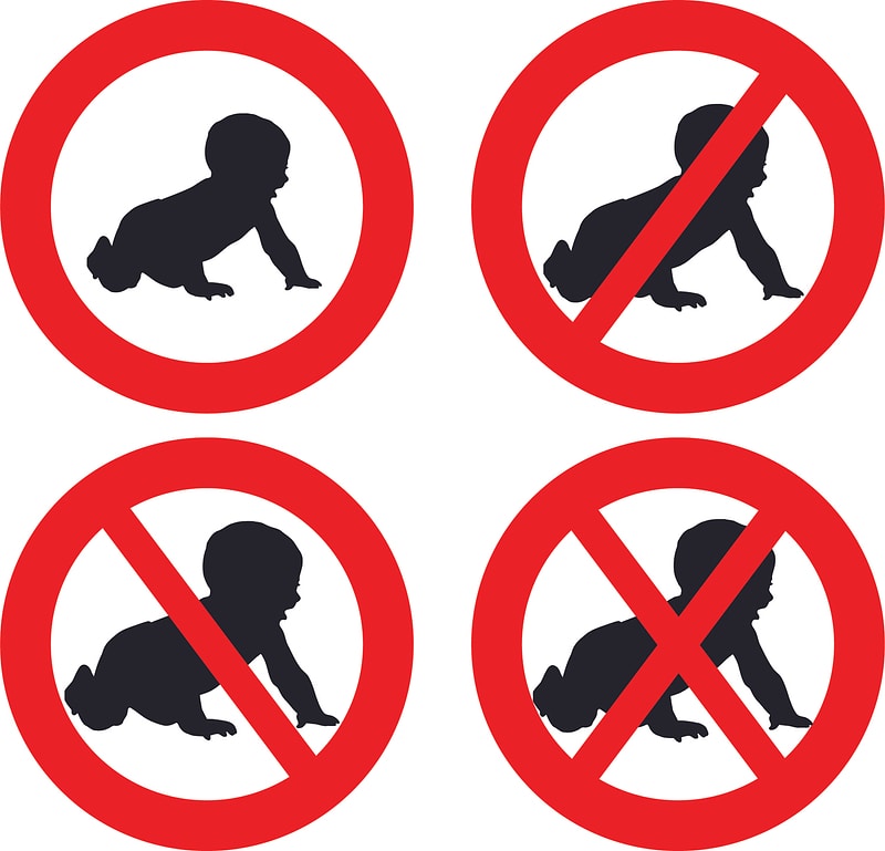 No toddlers sign