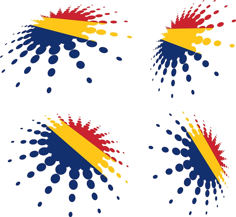 Romanian flag halftone
