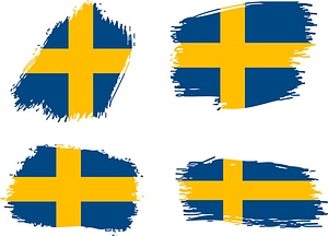 Swedish flag paintbrush