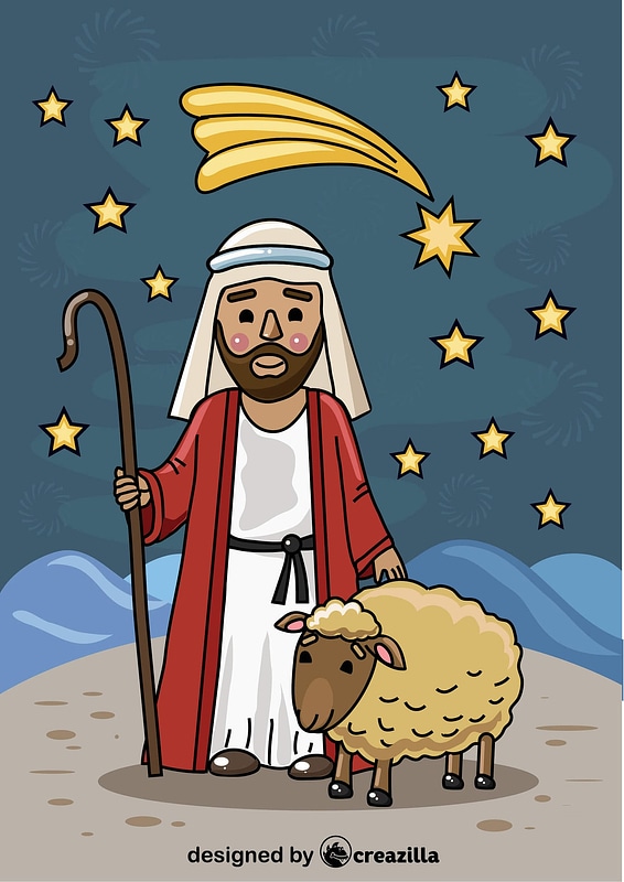 Shepherd with a sheep