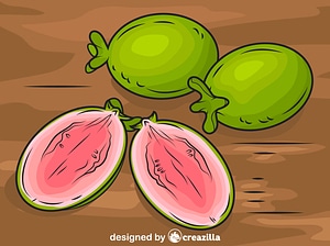 Guavas Cut in Half