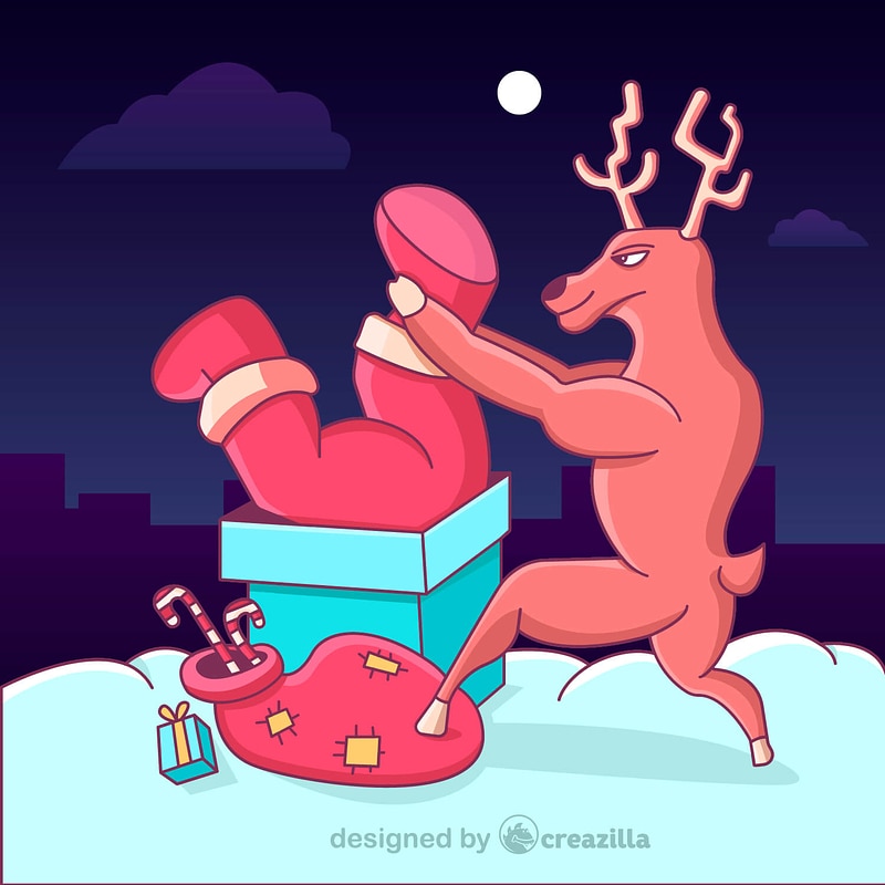 Santa stuck in the chimney