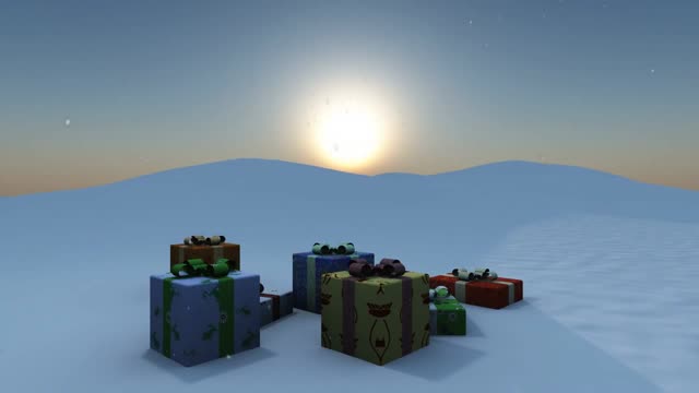 Christmas gifts snowing