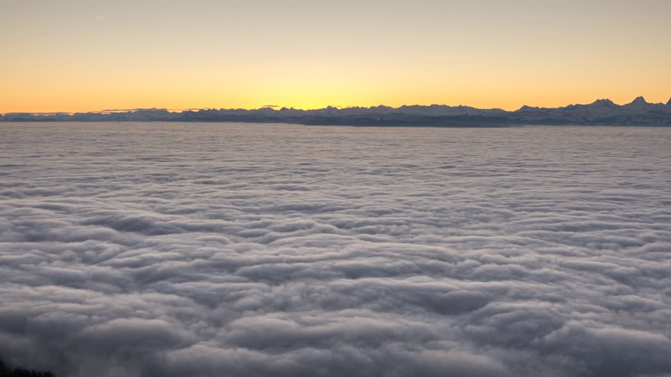 Sea of fog alps sunrise