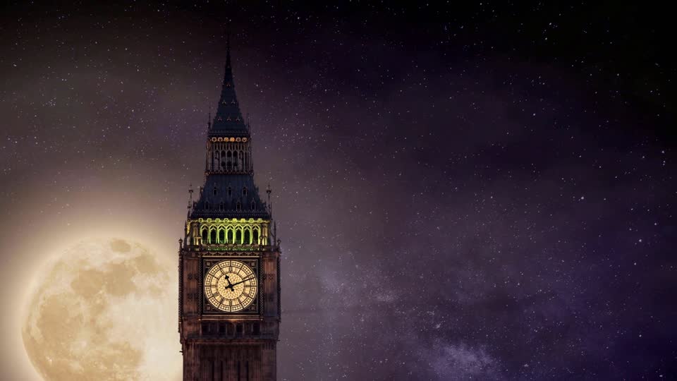 Big ben full moon london