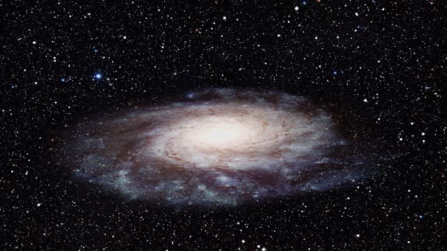 Galaxy spinning zooming in