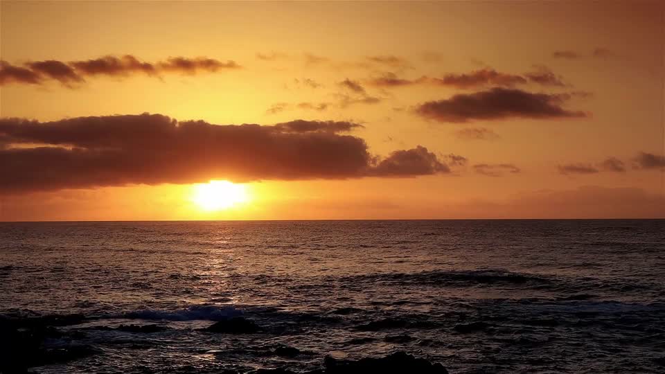 Sunset ocean clouds
