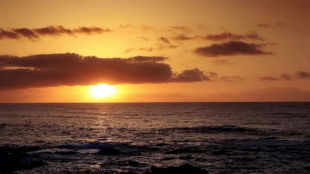 Sunset ocean clouds