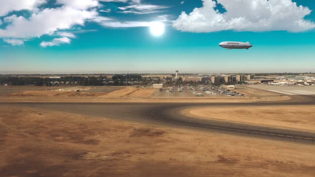Airfield drone aerial view