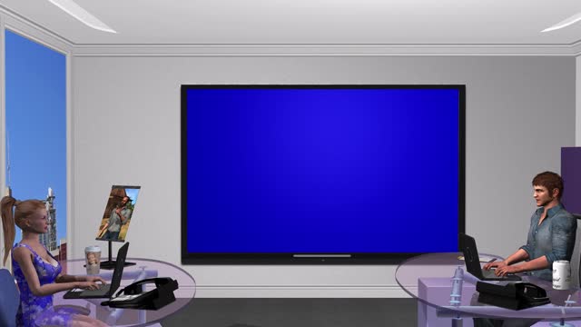 Blue screen chroma key presentation