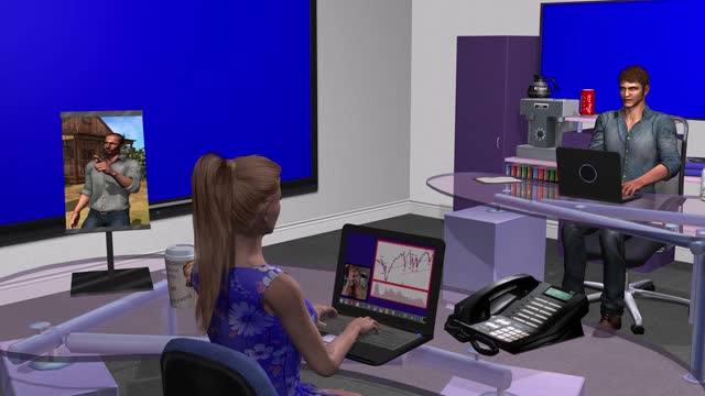 Blue screen chroma key presentation